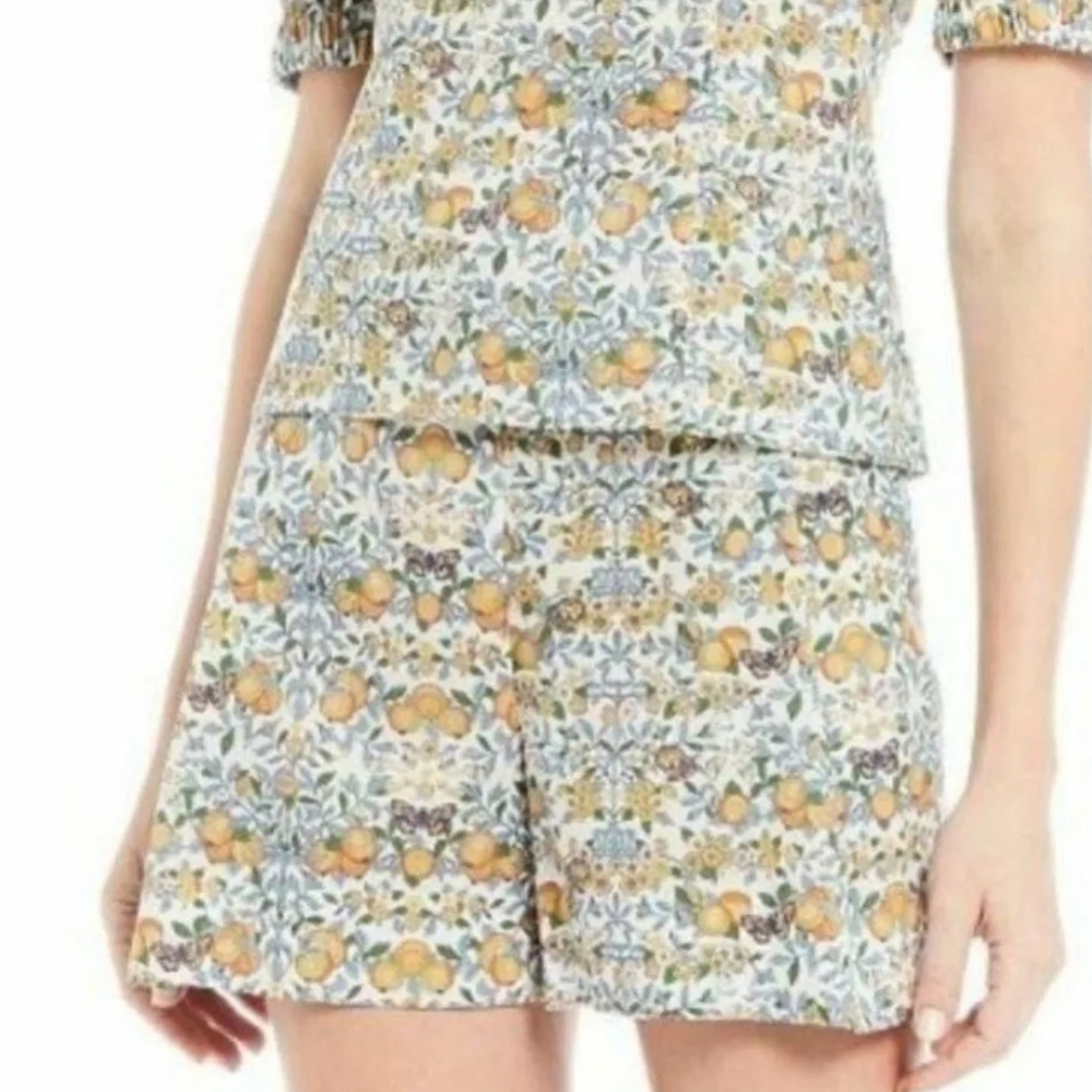 Antonio Melani Liberty Isolde Shorts Orchard Fruit Butterfly Print High Waisted